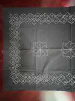 Handmade Sashiko Table Cloth – Navy Blue with White Design, Cotton Canvas, NGC-R10, 35” x 55” - Image 5